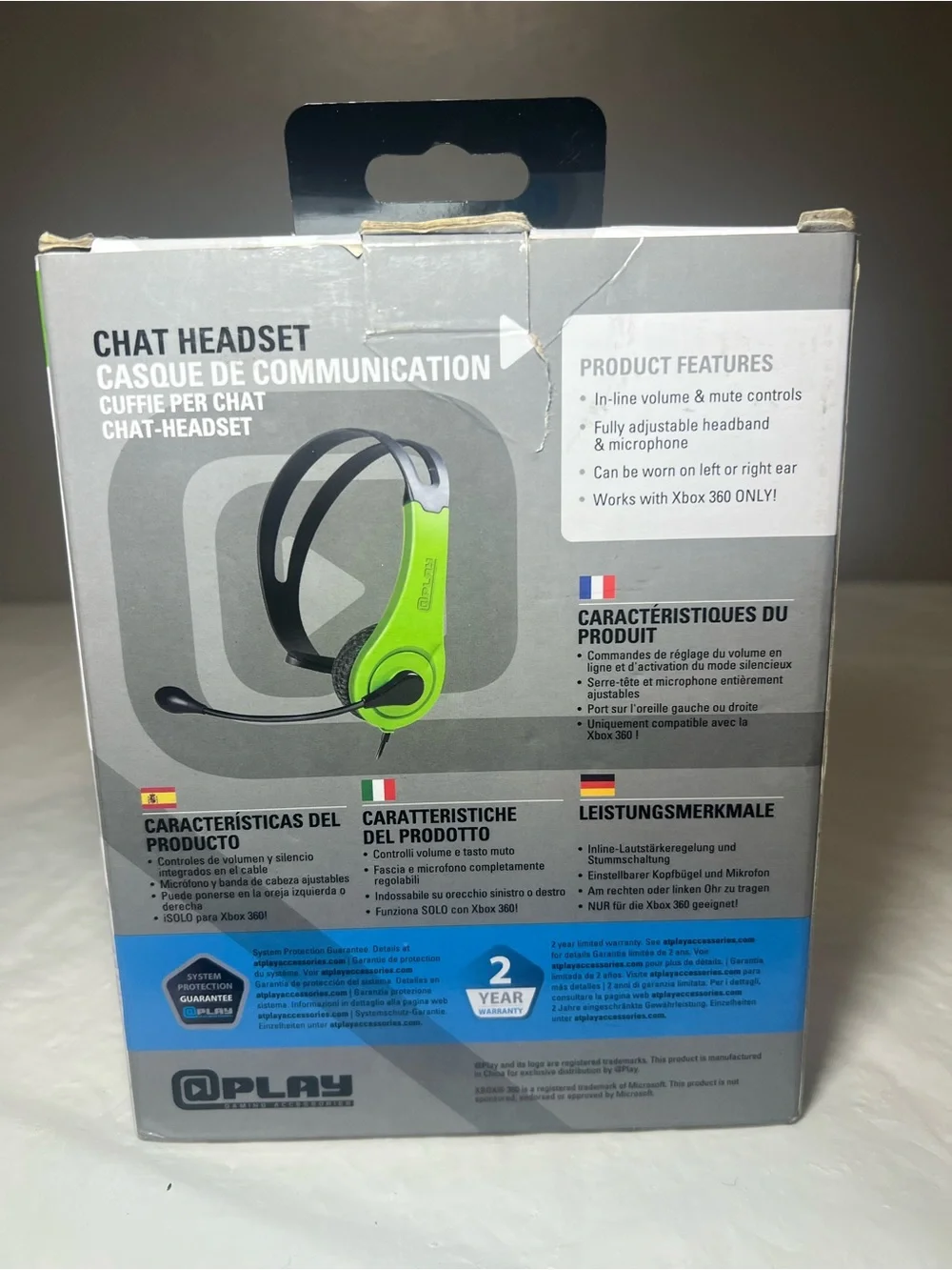@PLAY Wired Chat Headset Green/Black for Xbox 360 - Untested w/ Box